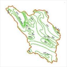 Chahar Mahal and Bakhtiari precipitation lines map