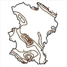 Isotherms contour map Hamedan