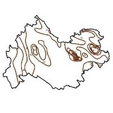 Isotherms contour map of Kermanshah