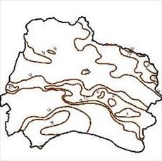 Isotherms contour map of North Khorasan