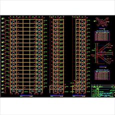 نقشه های سازه ای ساختمان 19 طبقه فلزی