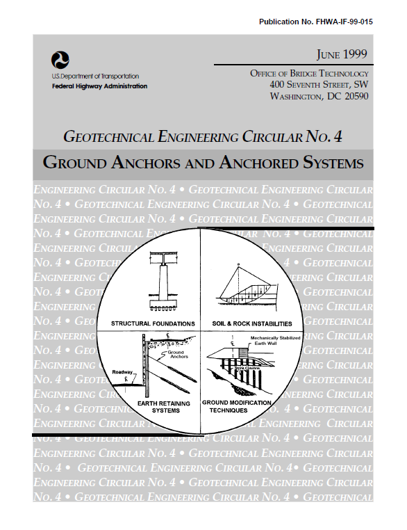 دانلود رایگان آیین نامه (FHWA (GROUND ANCHORS