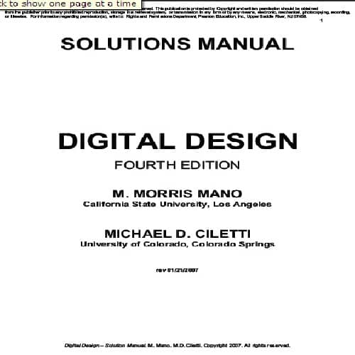 کتاب حل تمرین مدارهای منطقی موریس مانو